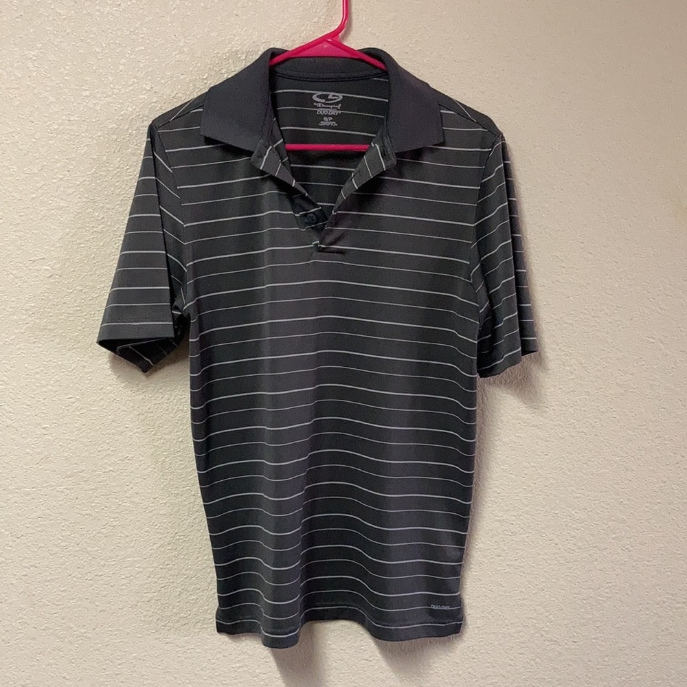 🖤Men’s S Champion Duo Dry Gray Striped Polo